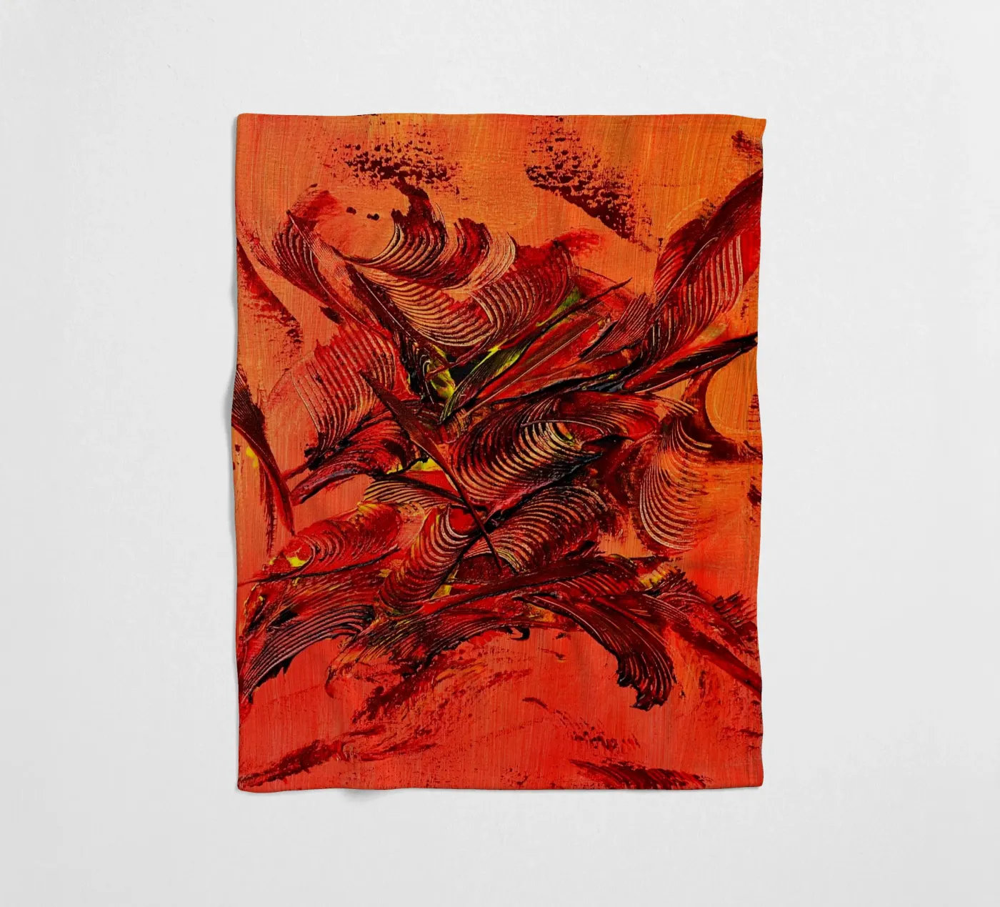 FEUER IM INNEN. Fleecedecke von Thierry Vobmann Abstract painting