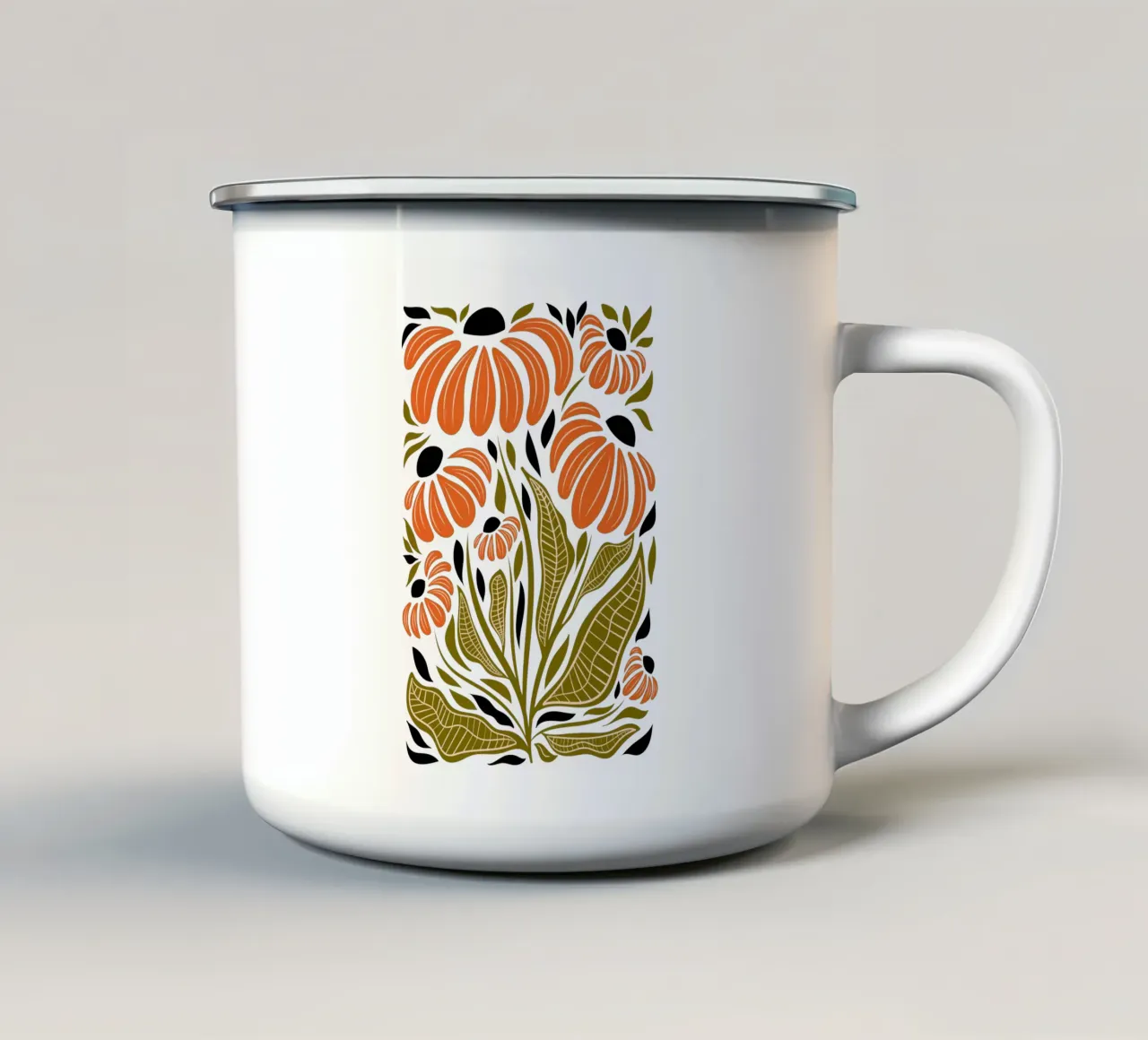 Fiori di conifera vibranti tazza in smalto da Dream Print Designs