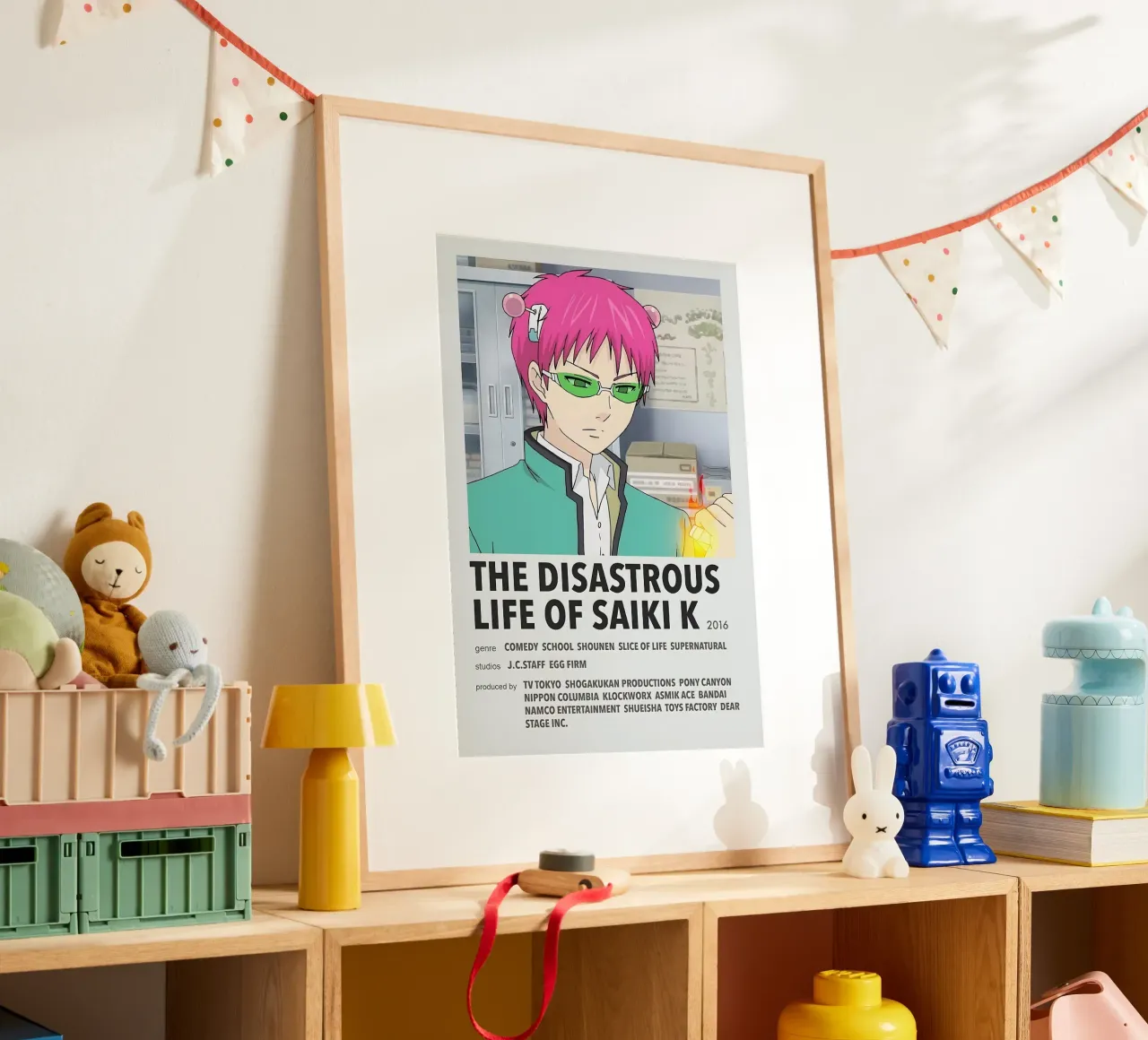 THE DISASTROUS LIFE OF SAIKI K  2016 poster con telaio in legno da Totoya