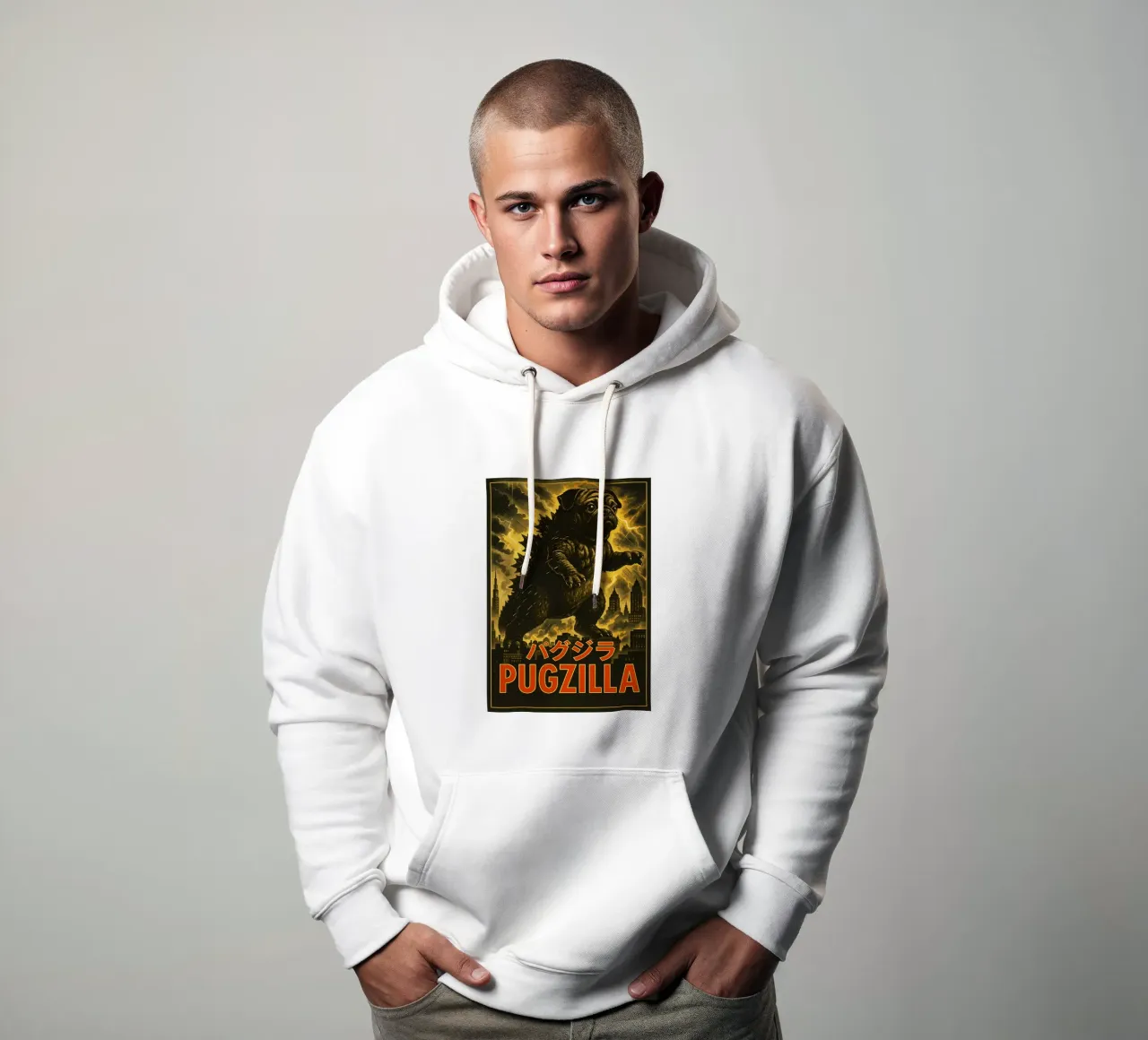 Pugzilla Arte divertente giapponese felpa con cappuccio da the gondils