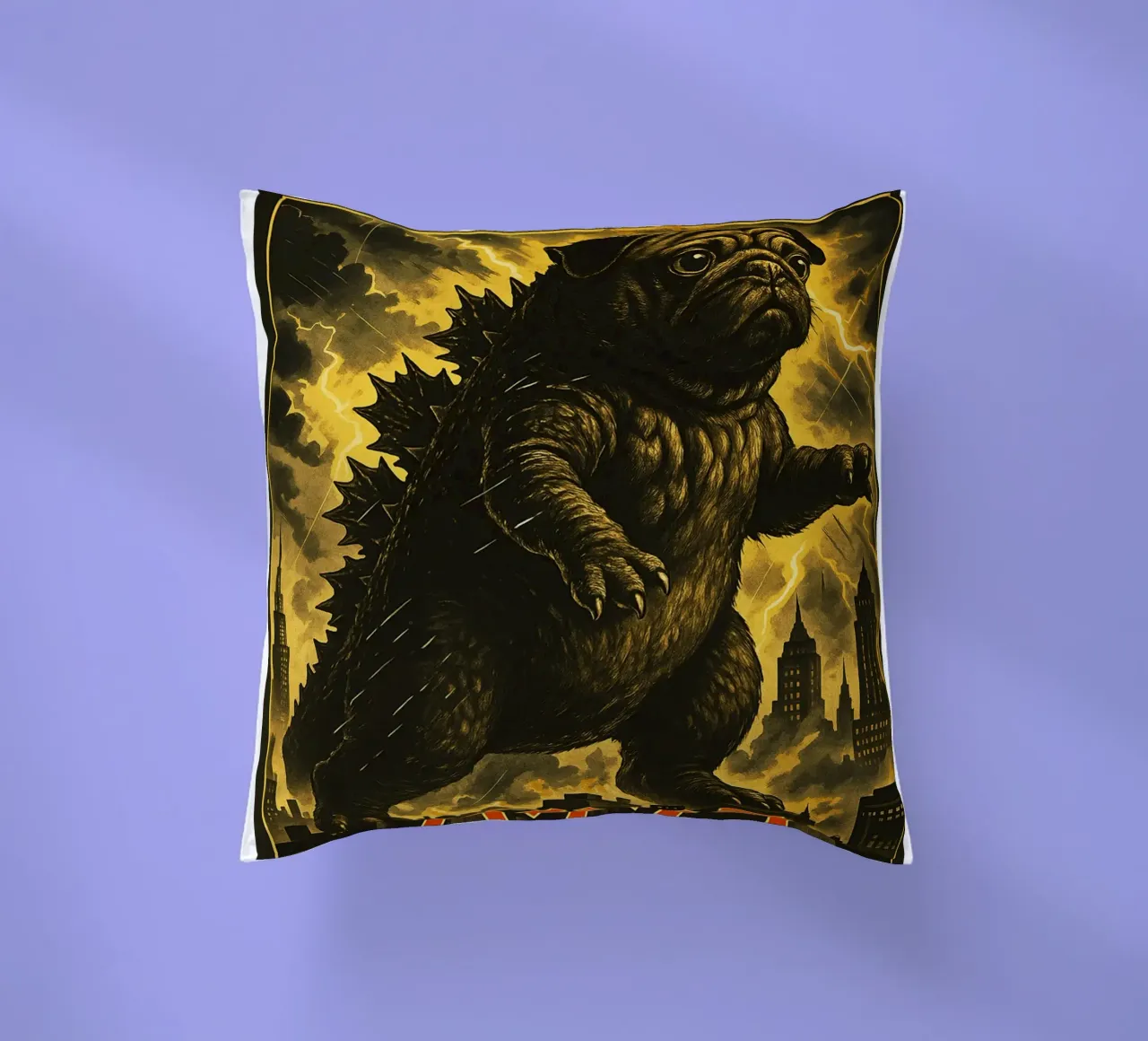 Pugzilla Arte divertente giapponese cuscino da the gondils