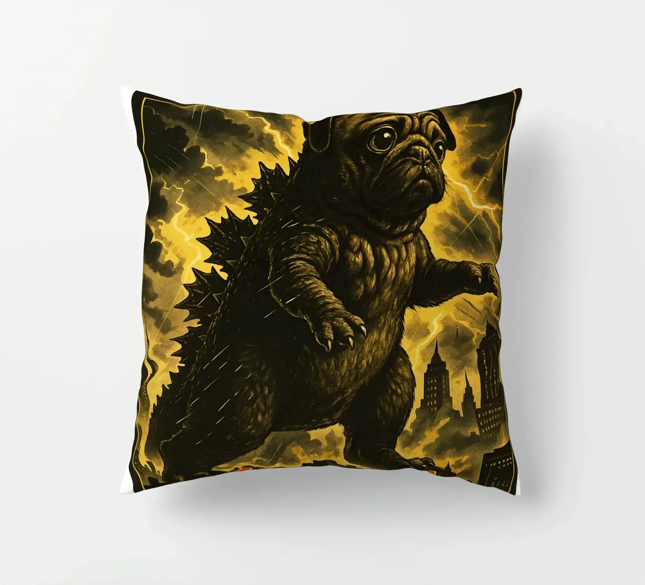 Pugzilla Arte divertente giapponese cuscino da the gondils
