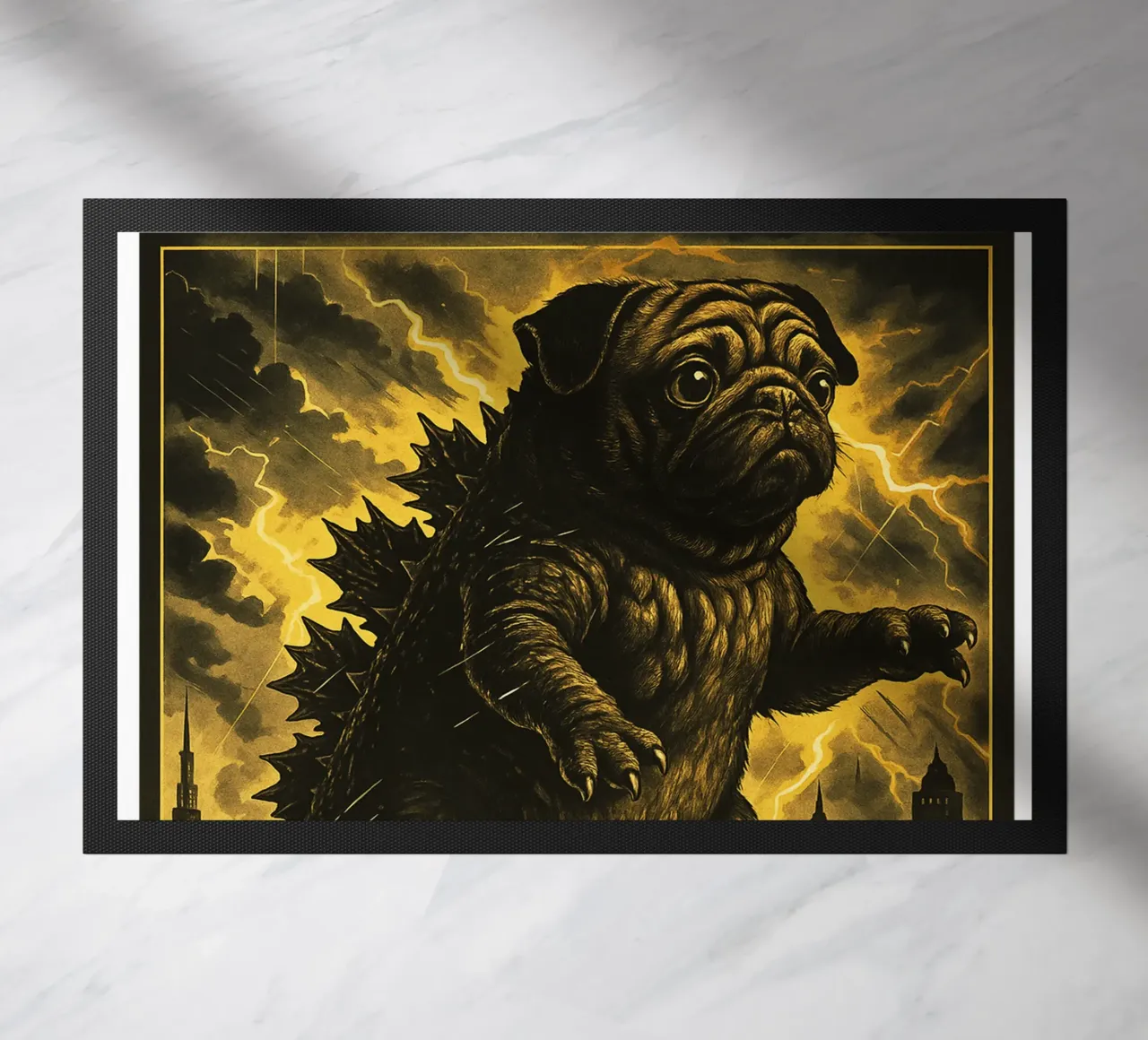 Pugzilla Arte divertente giapponese zerbino da the gondils