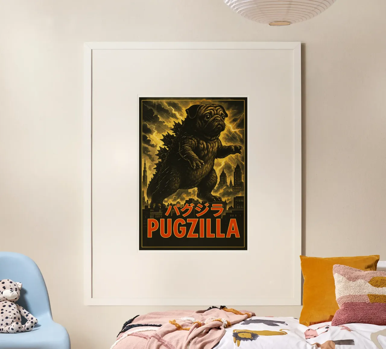 Pugzilla Japanese Funny Art hahnemühle by the gondils