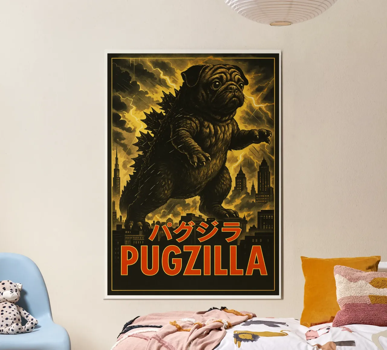Pugzilla Japanese Funny Art hahnemühle by the gondils