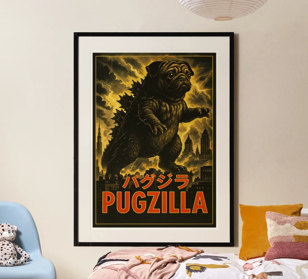 Pugzilla Japanese Funny Art hahnemühle by the gondils