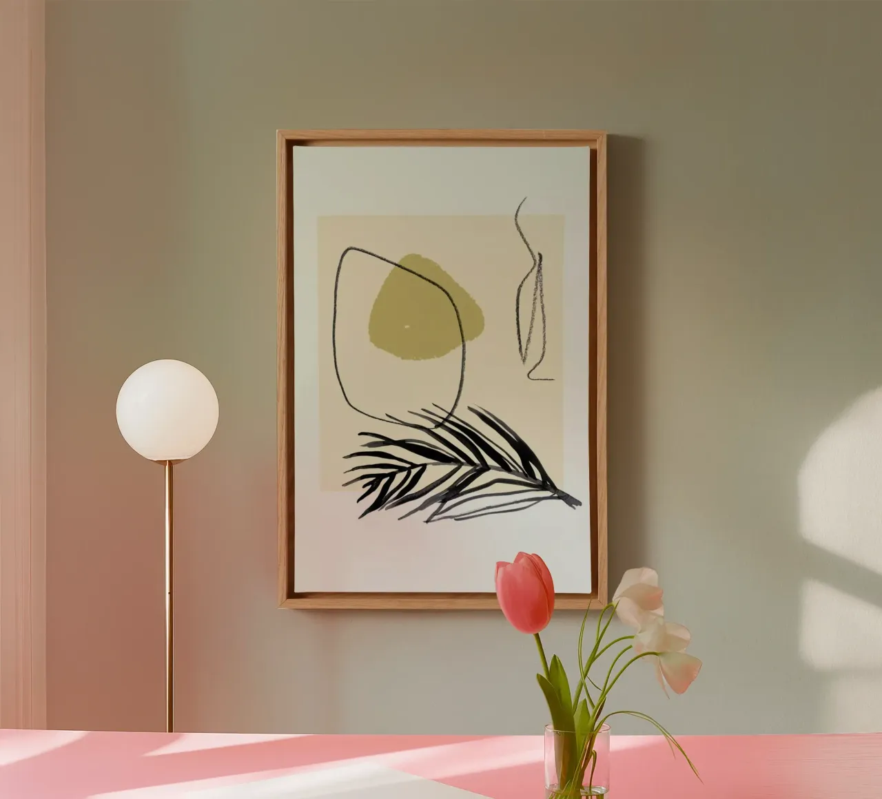 Plants and Vases, No. 11 canvas met Baklijst van Farina Kuklinski