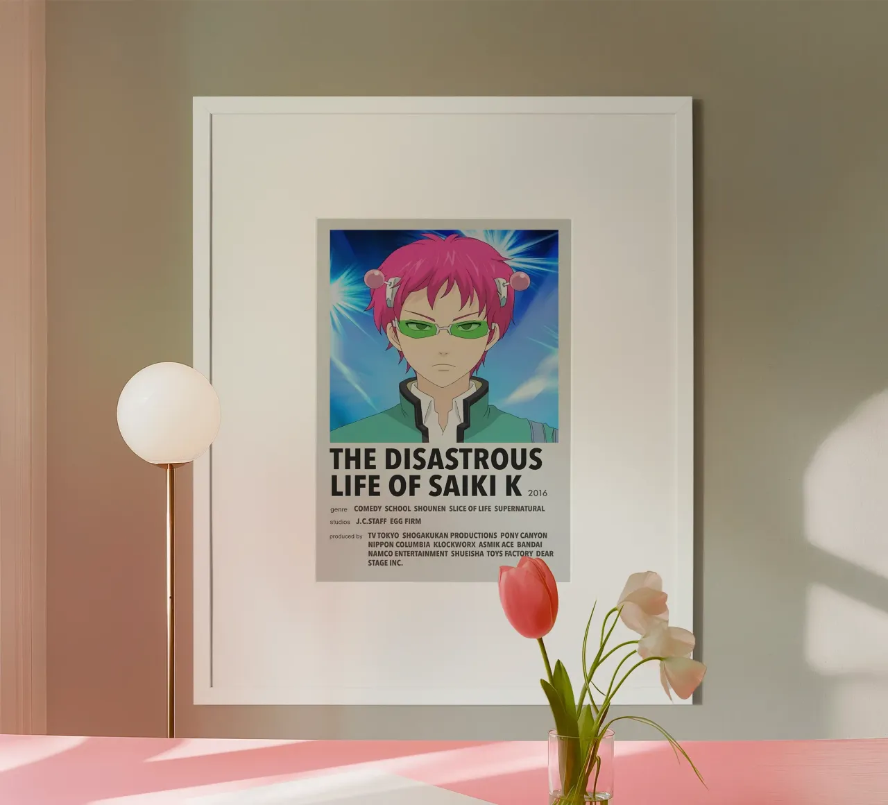 THE DISASTROUS LIFE OF SAIKI K  2016 poster con telaio in alluminio da Totoya