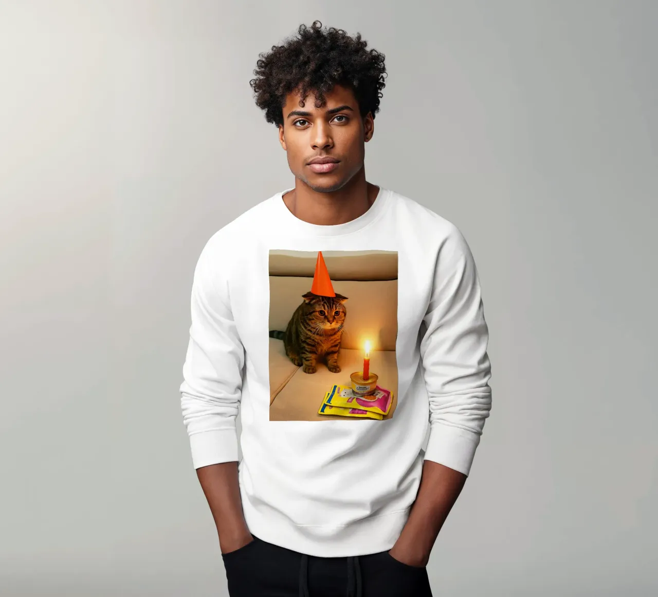 Triste compleanno del gatto Meme Art Design felpa da the gondils