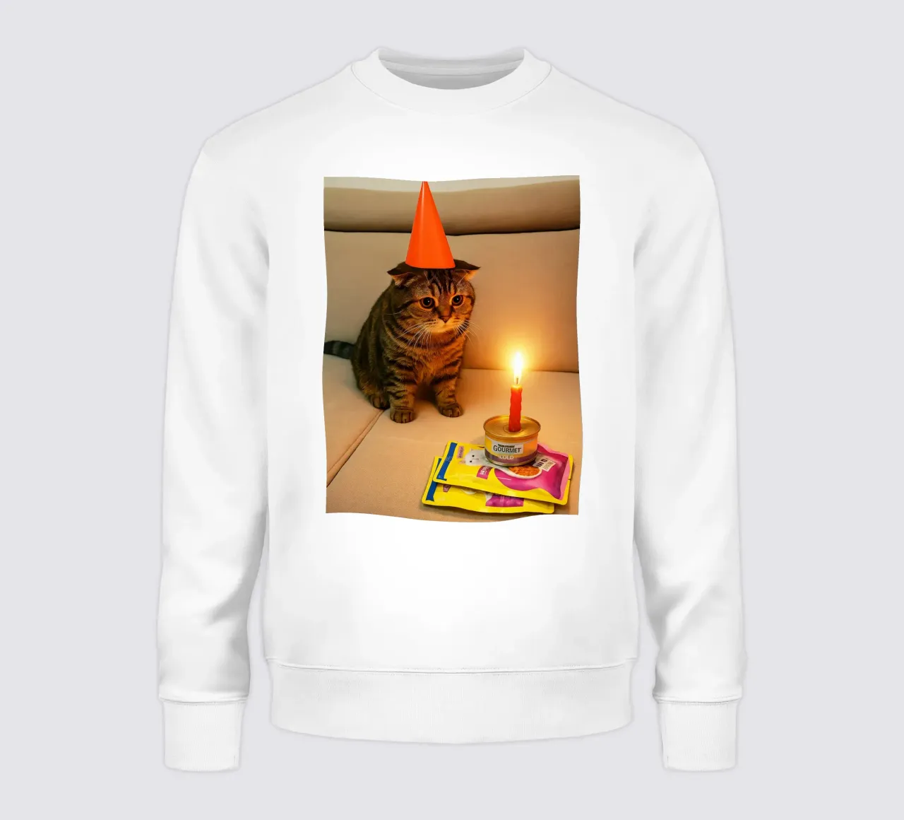 Triste compleanno del gatto Meme Art Design felpa da the gondils