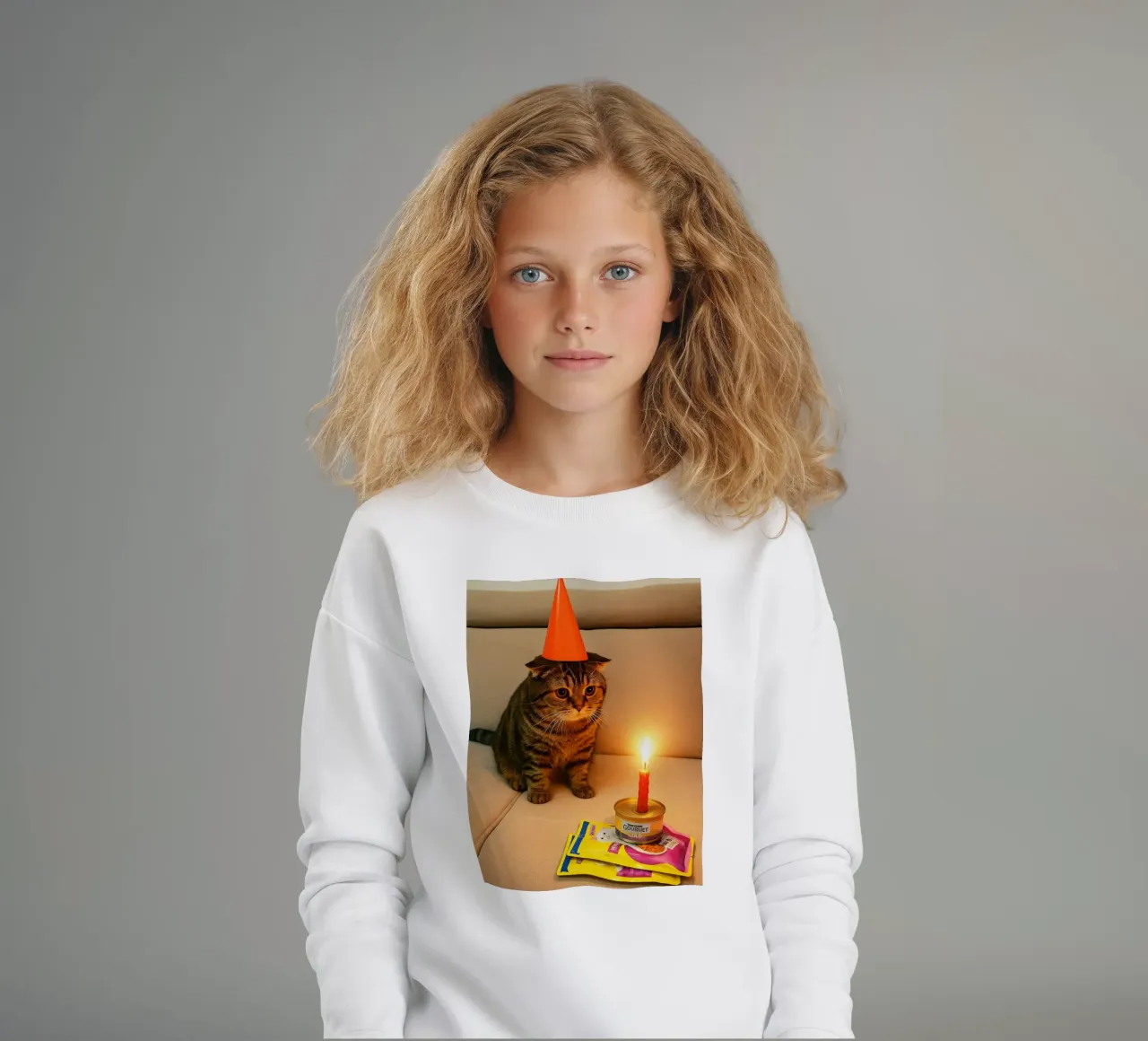 Triste compleanno del gatto Meme Art Design felpa bambino da the gondils