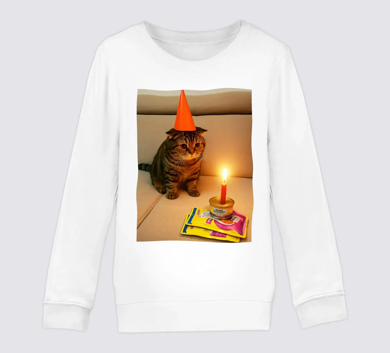 Triste compleanno del gatto Meme Art Design felpa bambino da the gondils