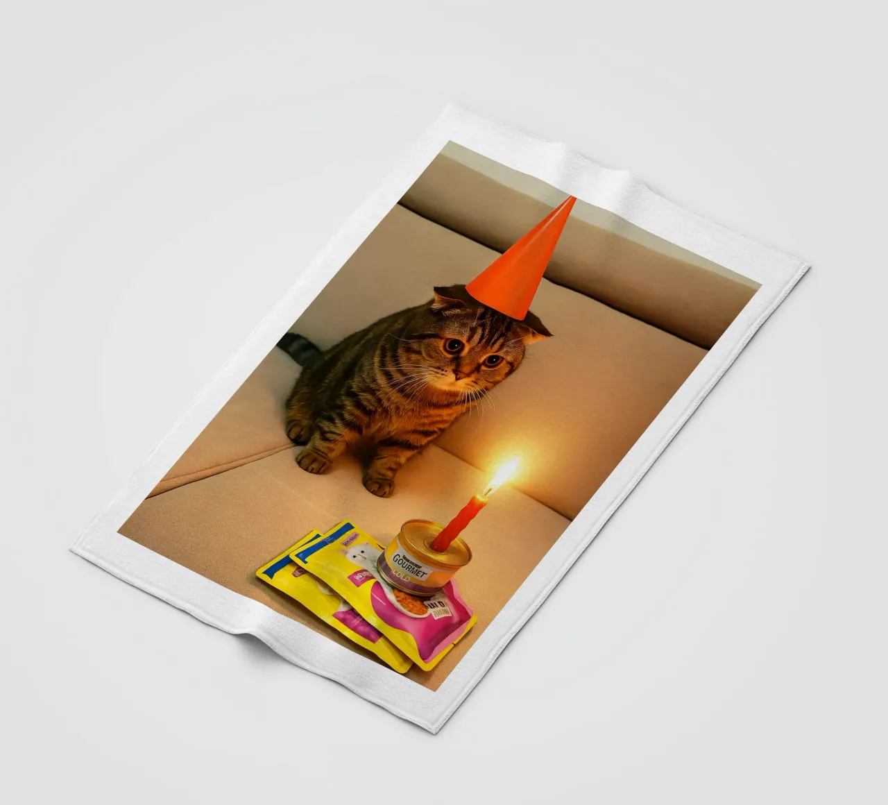 Triste compleanno del gatto Meme Art Design coperta in pile da the gondils