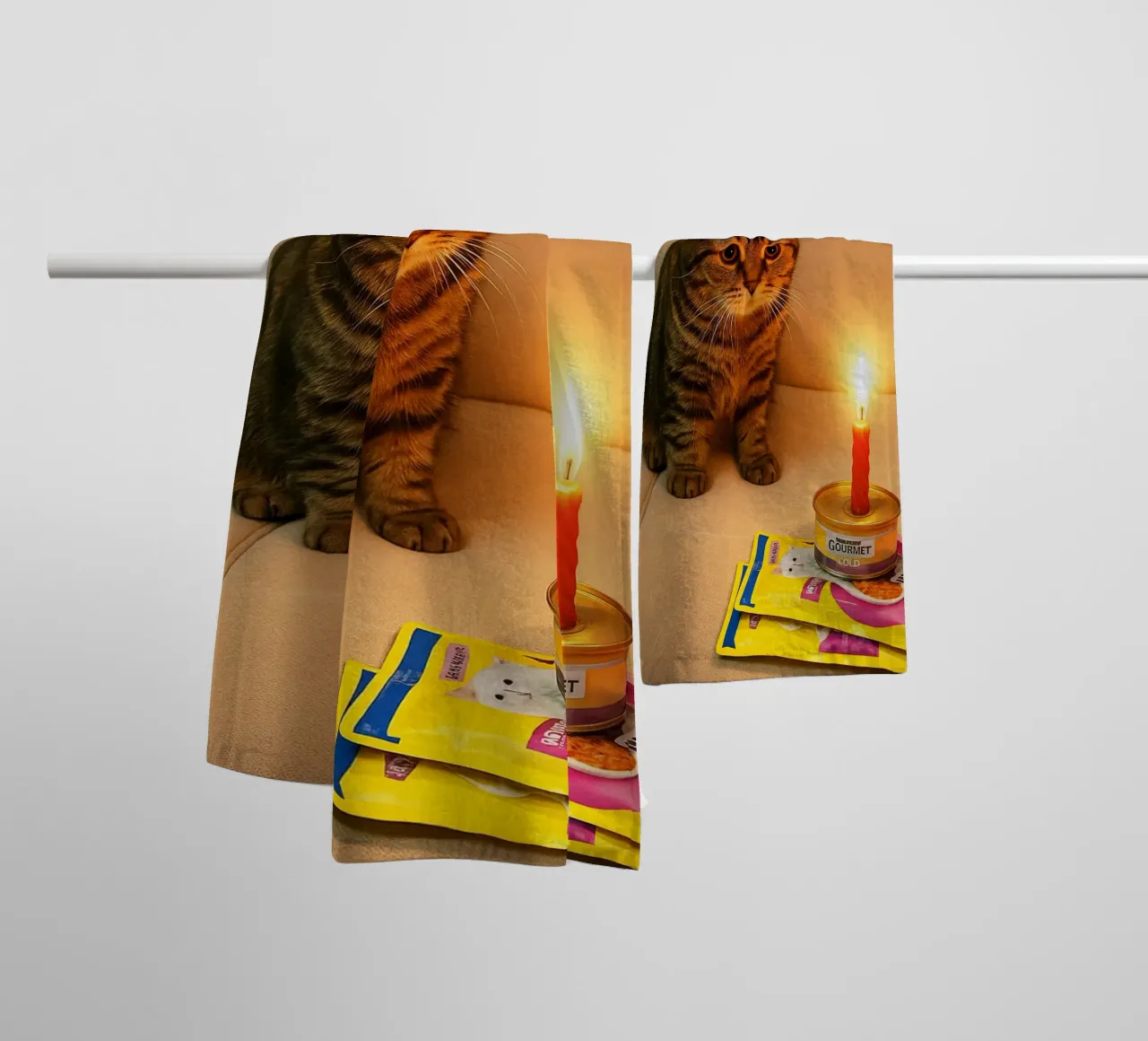 Triste compleanno del gatto Meme Art Design asciugamano da bagno da the gondils