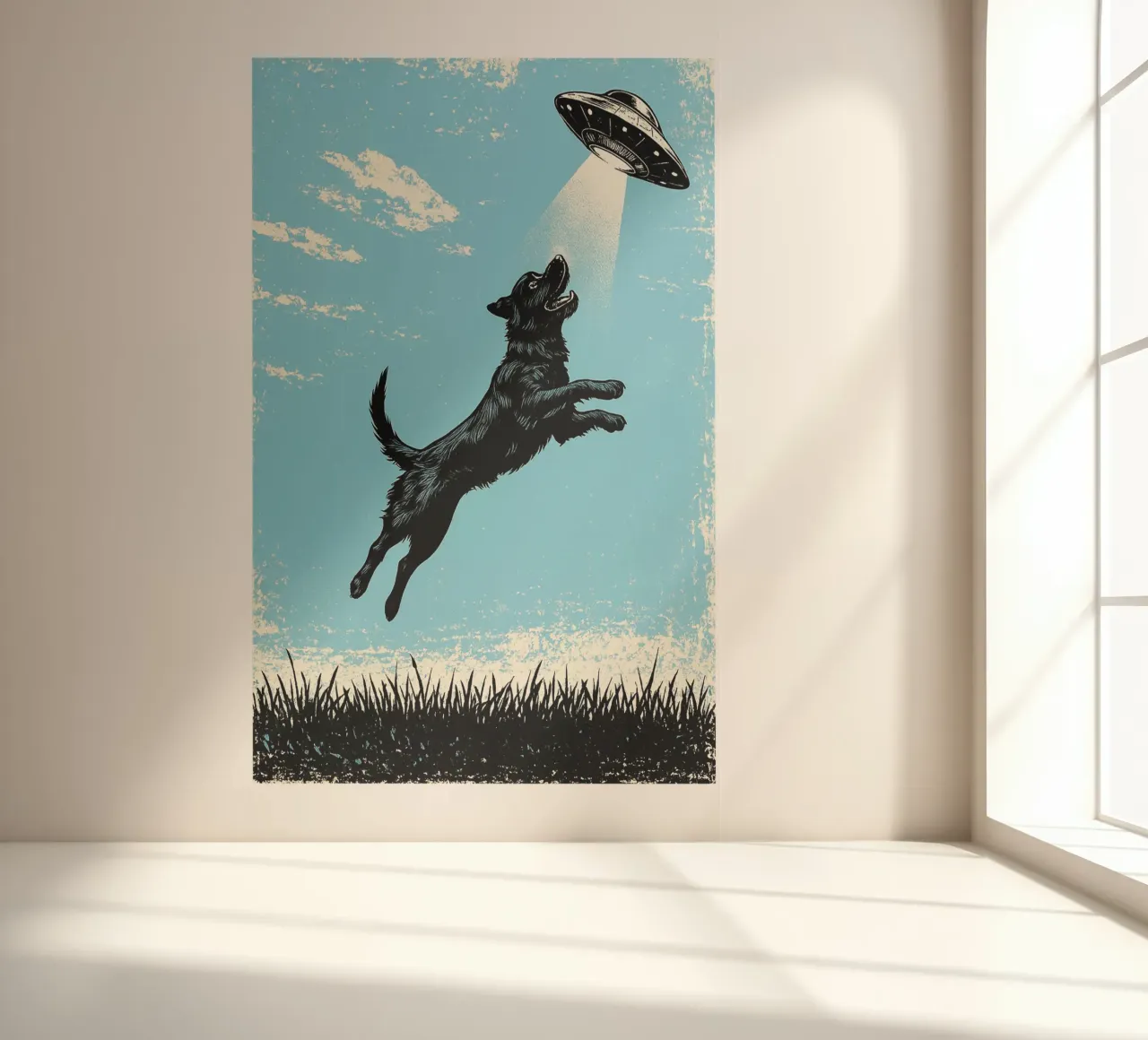 UFO Hond fotobehang van the gondils