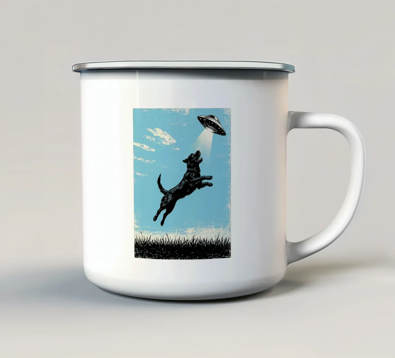 Cane UFO tazza in smalto da the gondils