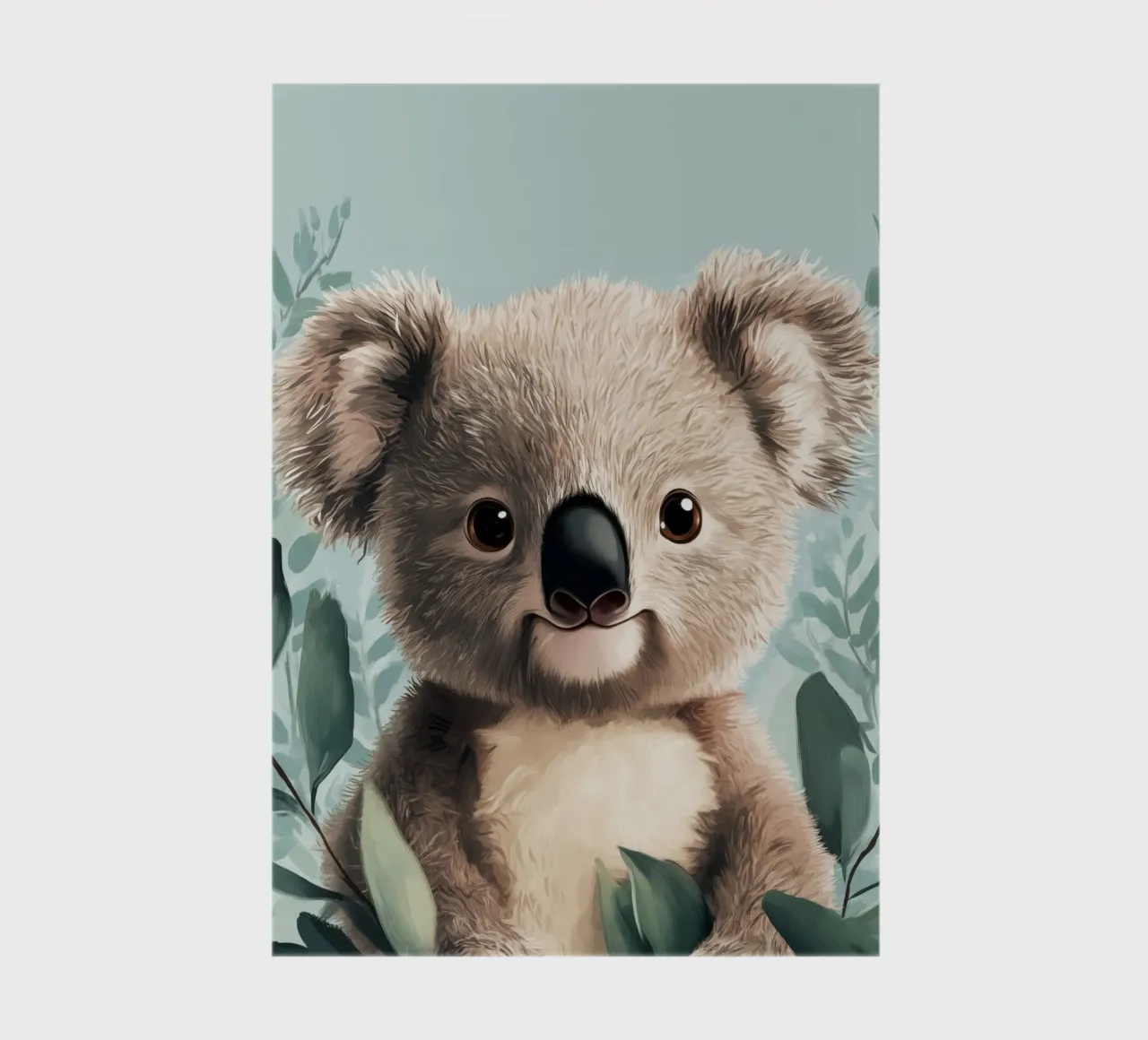 Hero #44: Koala in summer with eucalyptus notebook by farbenhelden