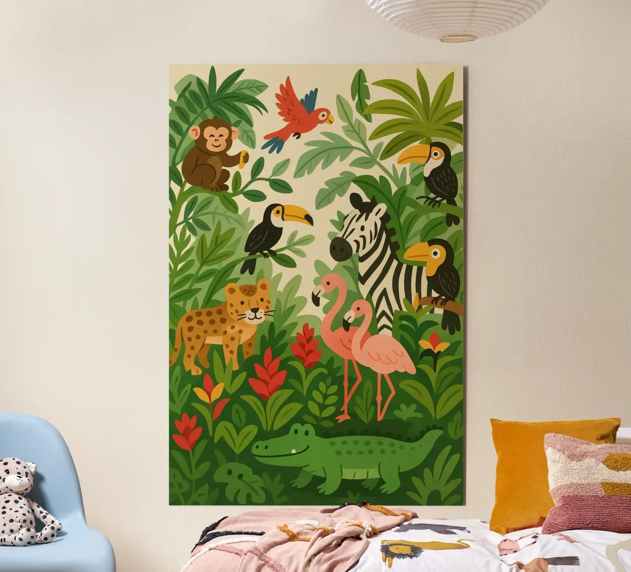 Amici della giungla III pannello forex da Tiny Tails & Stripes