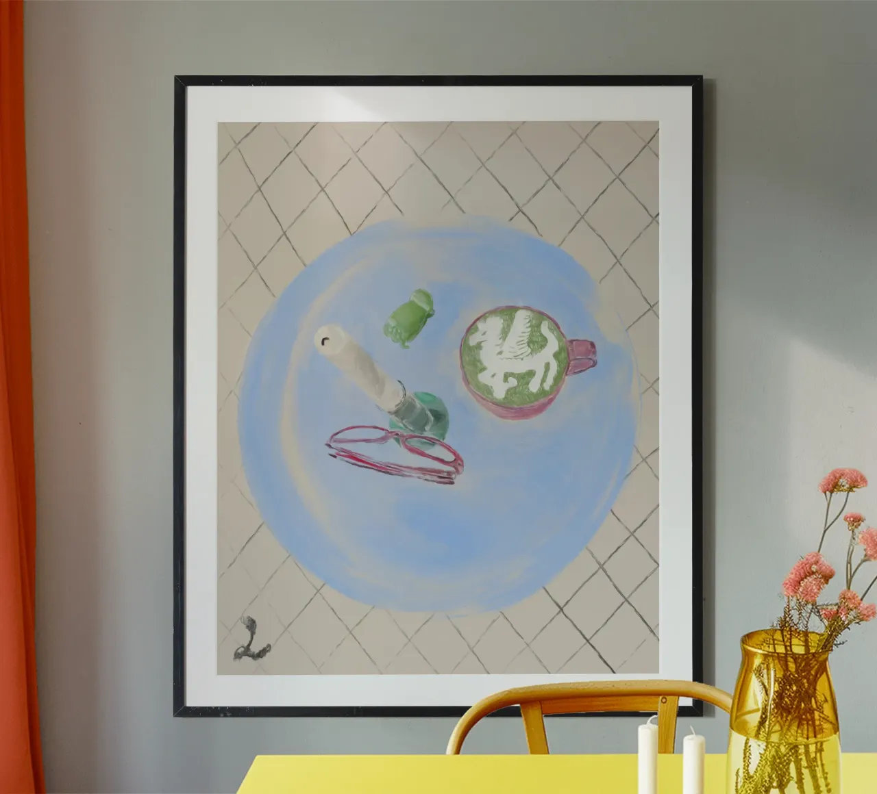Einhorn Matcha Latte Stillleben poster da Revolucia