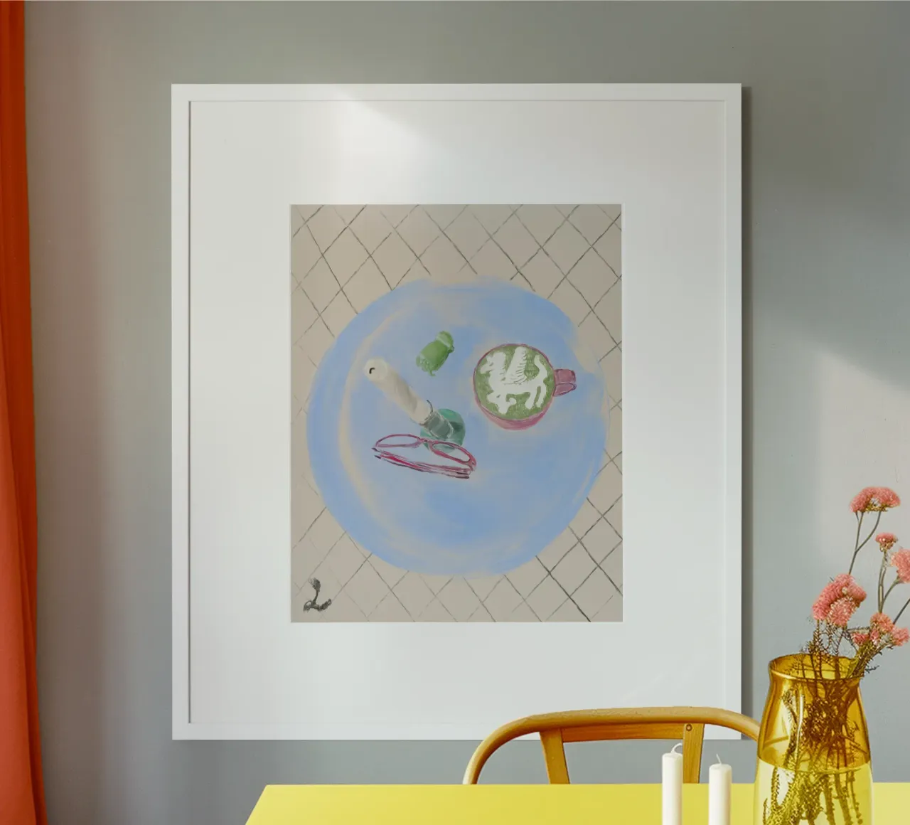 Einhorn Matcha Latte Stillleben poster da Revolucia