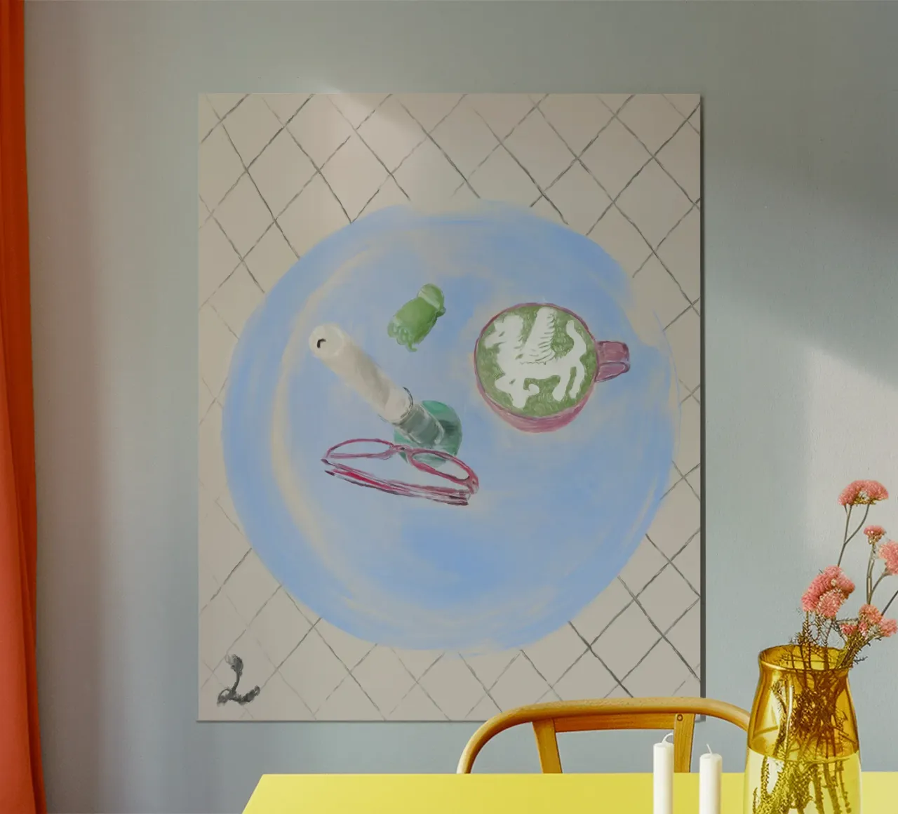 Einhorn Matcha Latte Stillleben poster da Revolucia