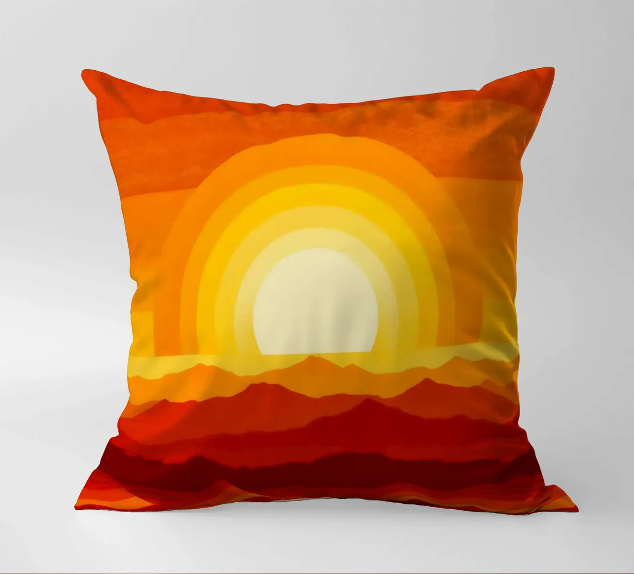 Simplement du soleil | Design abstrait rouge-orange-jaune coussin de Autofocus