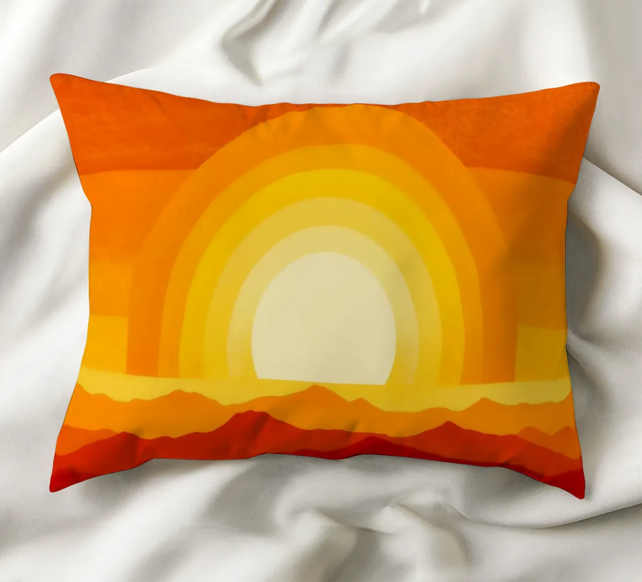 Simplement du soleil | Design abstrait rouge-orange-jaune coussin de Autofocus