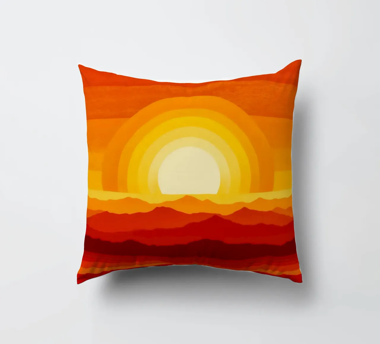 Simplement du soleil | Design abstrait rouge-orange-jaune coussin de Autofocus