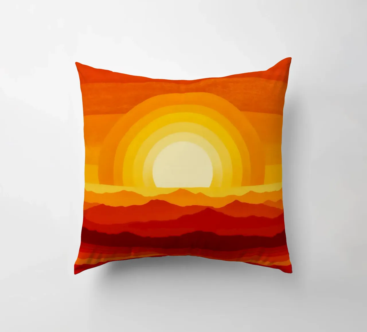 Simplement du soleil | Design abstrait rouge-orange-jaune coussin de Autofocus