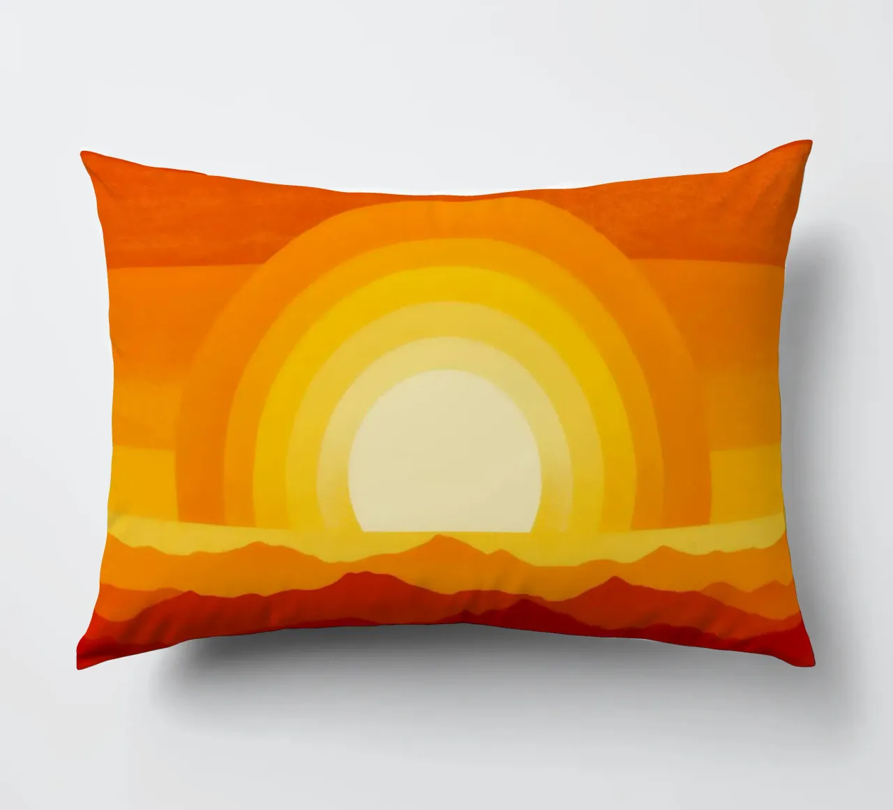 Simplement du soleil | Design abstrait rouge-orange-jaune coussin de Autofocus