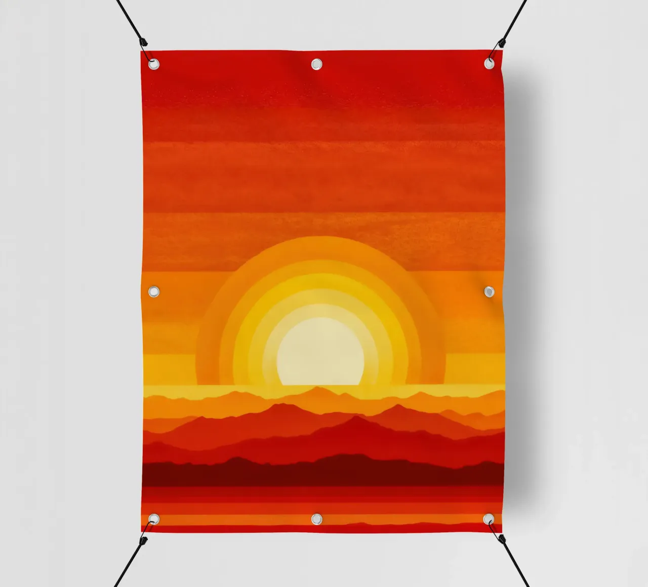 Simplement du soleil | Design abstrait rouge-orange-jaune bâche pvc de Autofocus