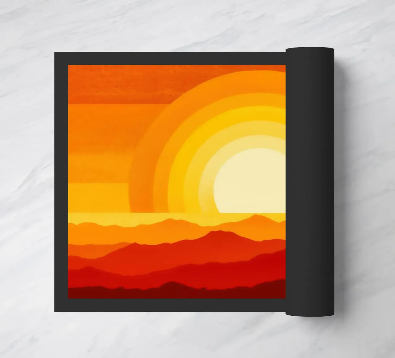 Simplement du soleil | Design abstrait rouge-orange-jaune paillasson de Autofocus
