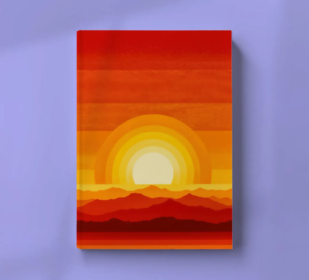 Simplement du soleil | Design abstrait rouge-orange-jaune carnet de notes de Autofocus