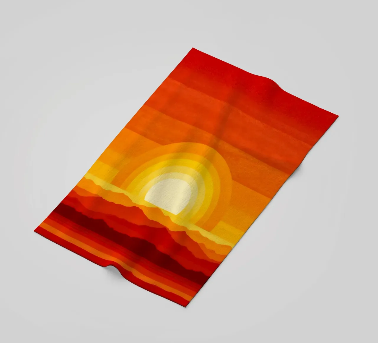 Simplement du soleil | Design abstrait rouge-orange-jaune serviette de plage de Autofocus