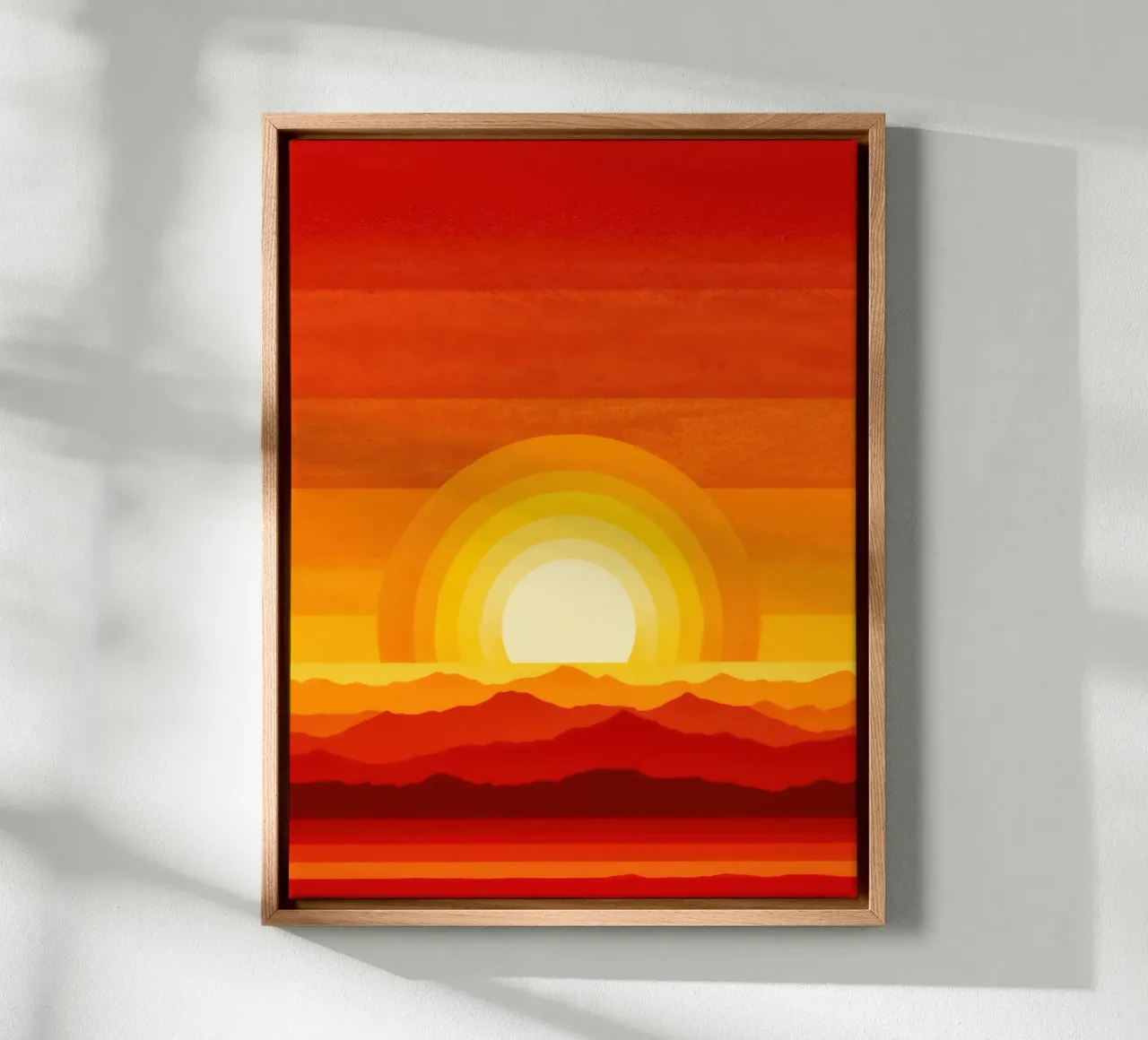Simplement du soleil | Design abstrait rouge-orange-jaune toile avec Caisse américaine de Autofocus