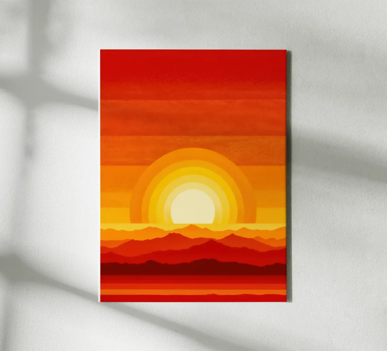 Simplement du soleil | Design abstrait rouge-orange-jaune toile avec Caisse américaine de Autofocus
