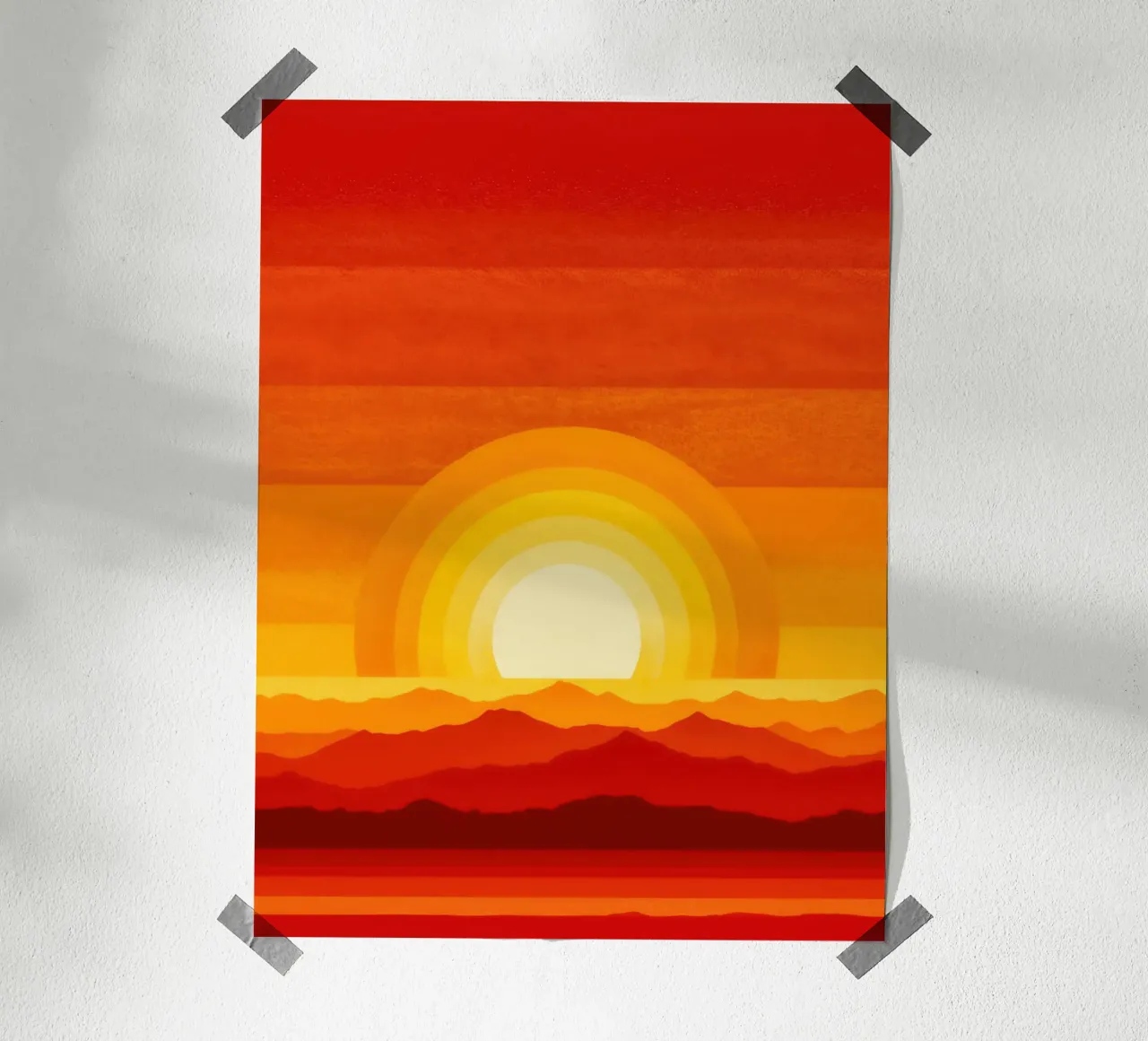 Simplement du soleil | Design abstrait rouge-orange-jaune hahnemühle de Autofocus
