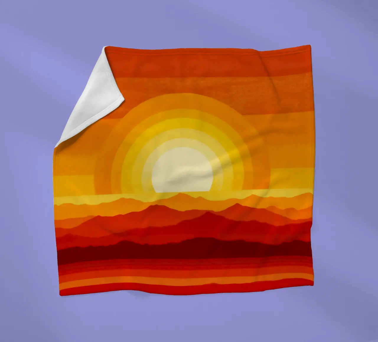 Simplement du soleil | Design abstrait rouge-orange-jaune plaid polaire de Autofocus