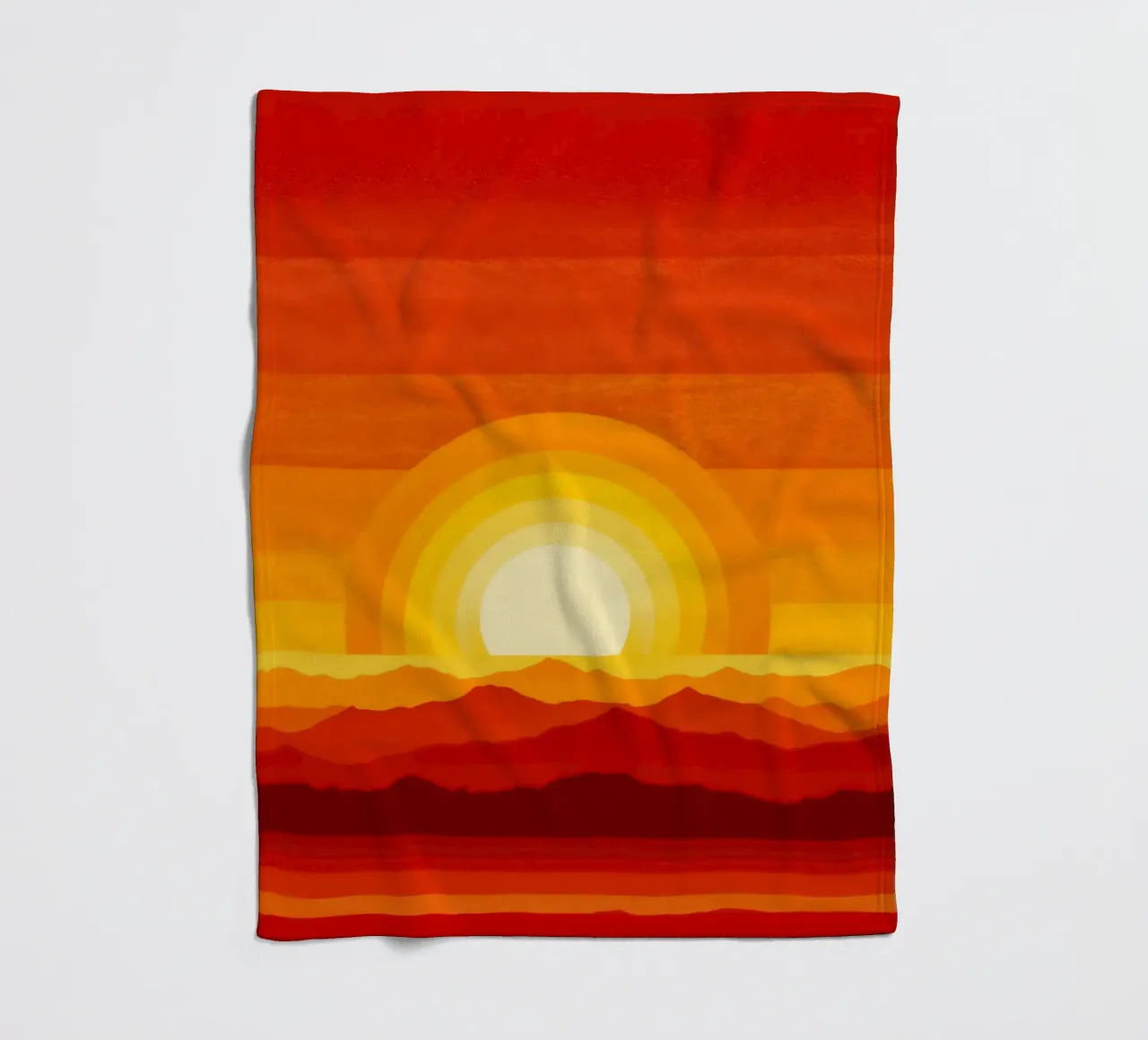 Simplement du soleil | Design abstrait rouge-orange-jaune plaid polaire de Autofocus