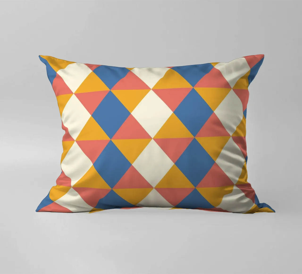 cheerful geometric symmetrical pattern in summer colours decorative cushion by CreatedbySon