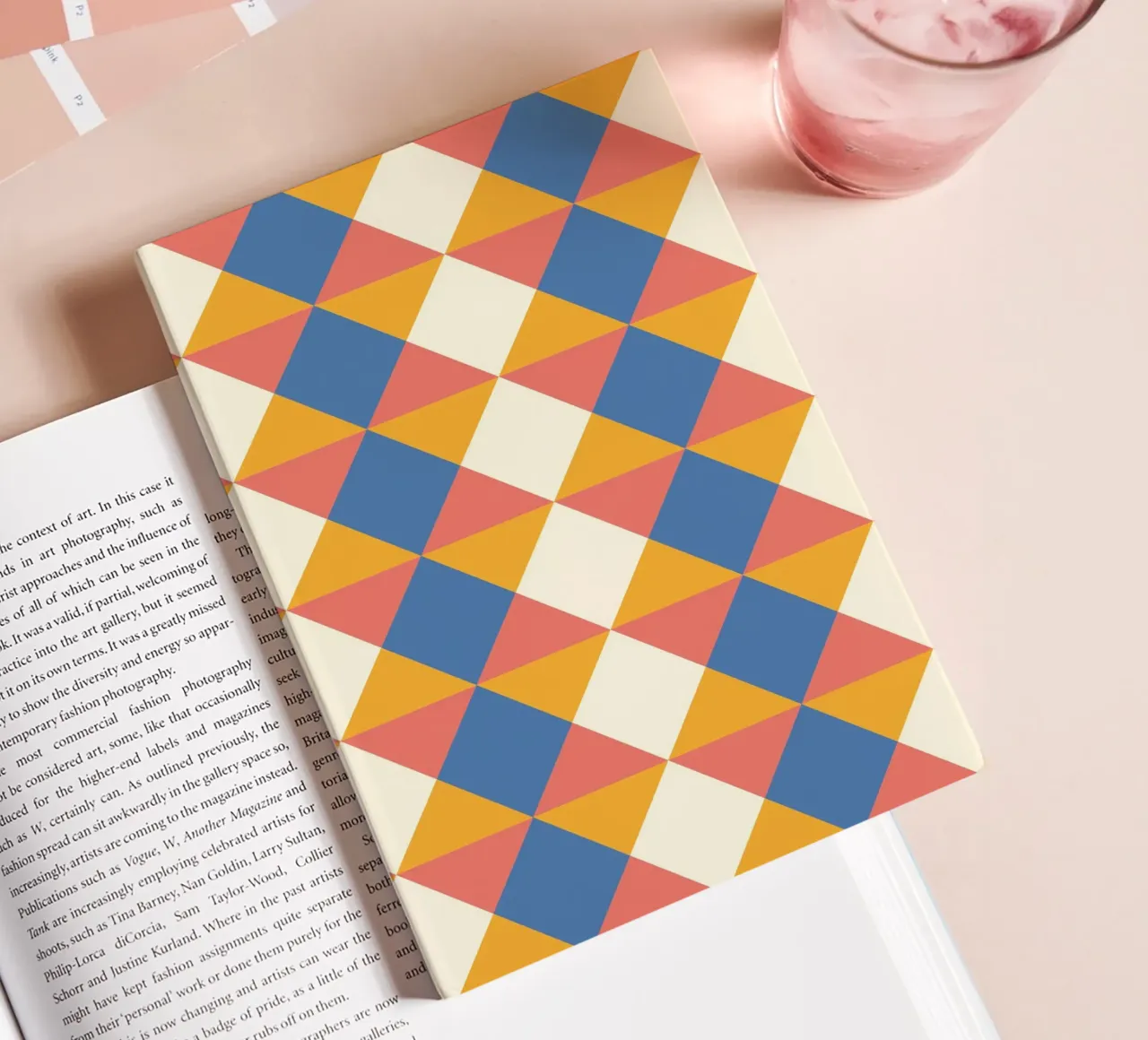 cheerful geometric symmetrical pattern in summer colours notebook by CreatedbySon