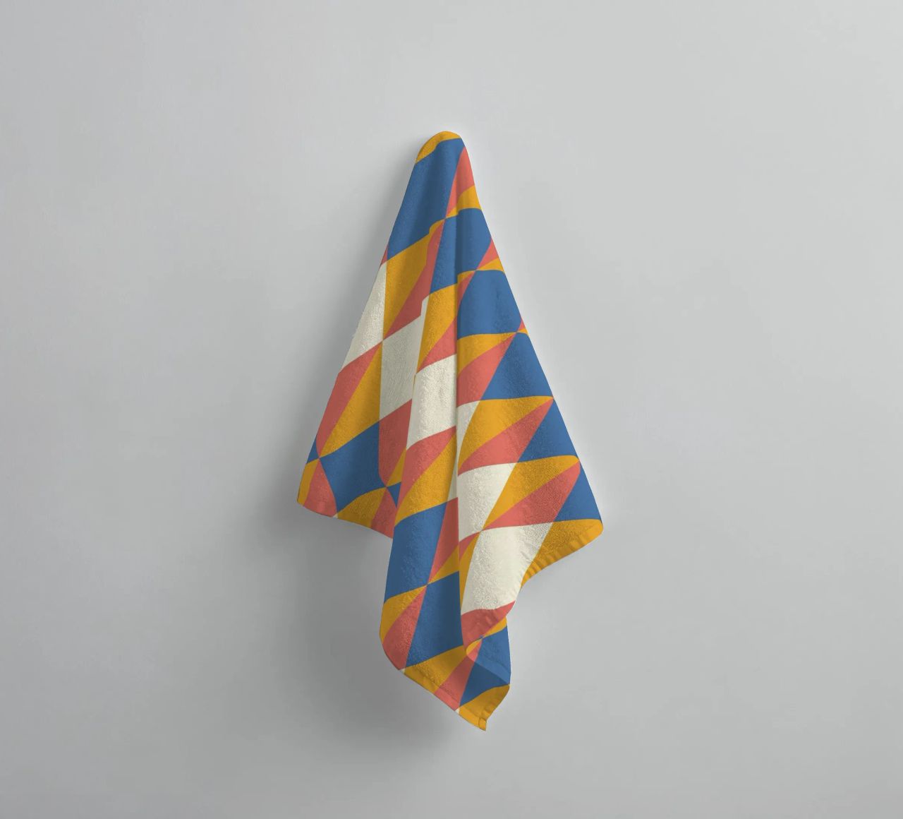 cheerful geometric symmetrical pattern in summer colours towel by CreatedbySon
