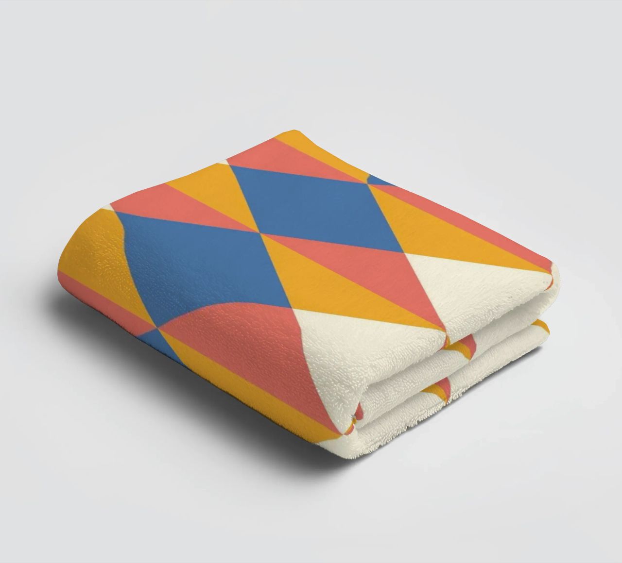 cheerful geometric symmetrical pattern in summer colours towel by CreatedbySon