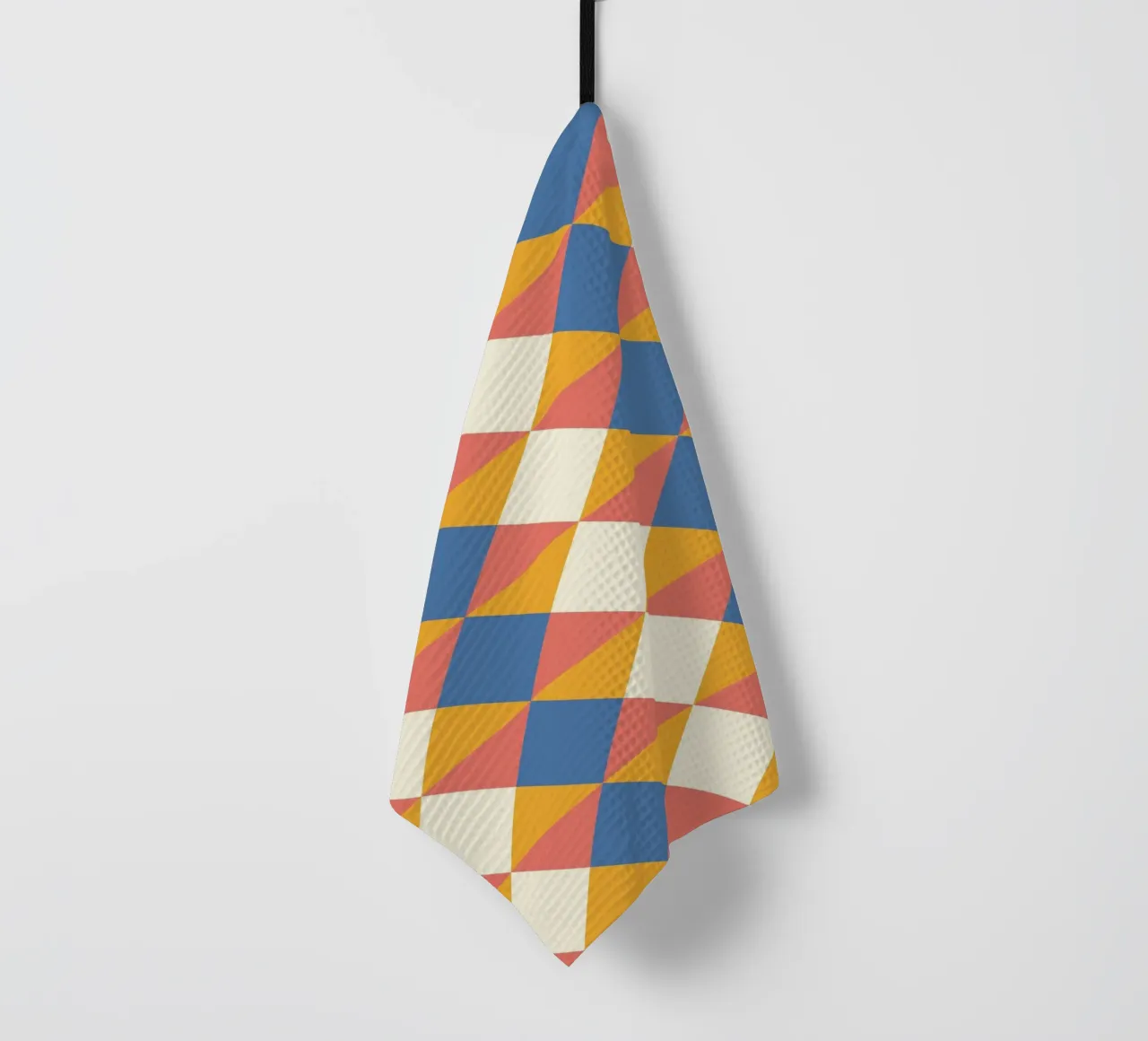 cheerful geometric symmetrical pattern in summer colours tea towel by CreatedbySon