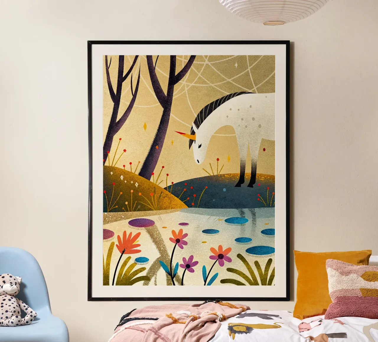 Unicorn poster con telaio in alluminio da 🐹 BABY ART PRINTS