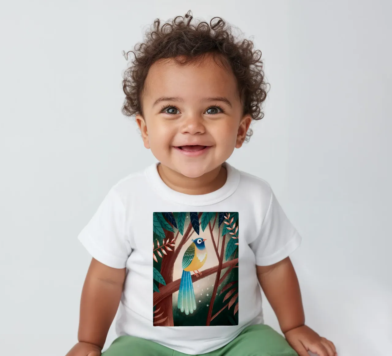 The bird of paradise baby t-shirt by 🐹 BABY ART PRINTS