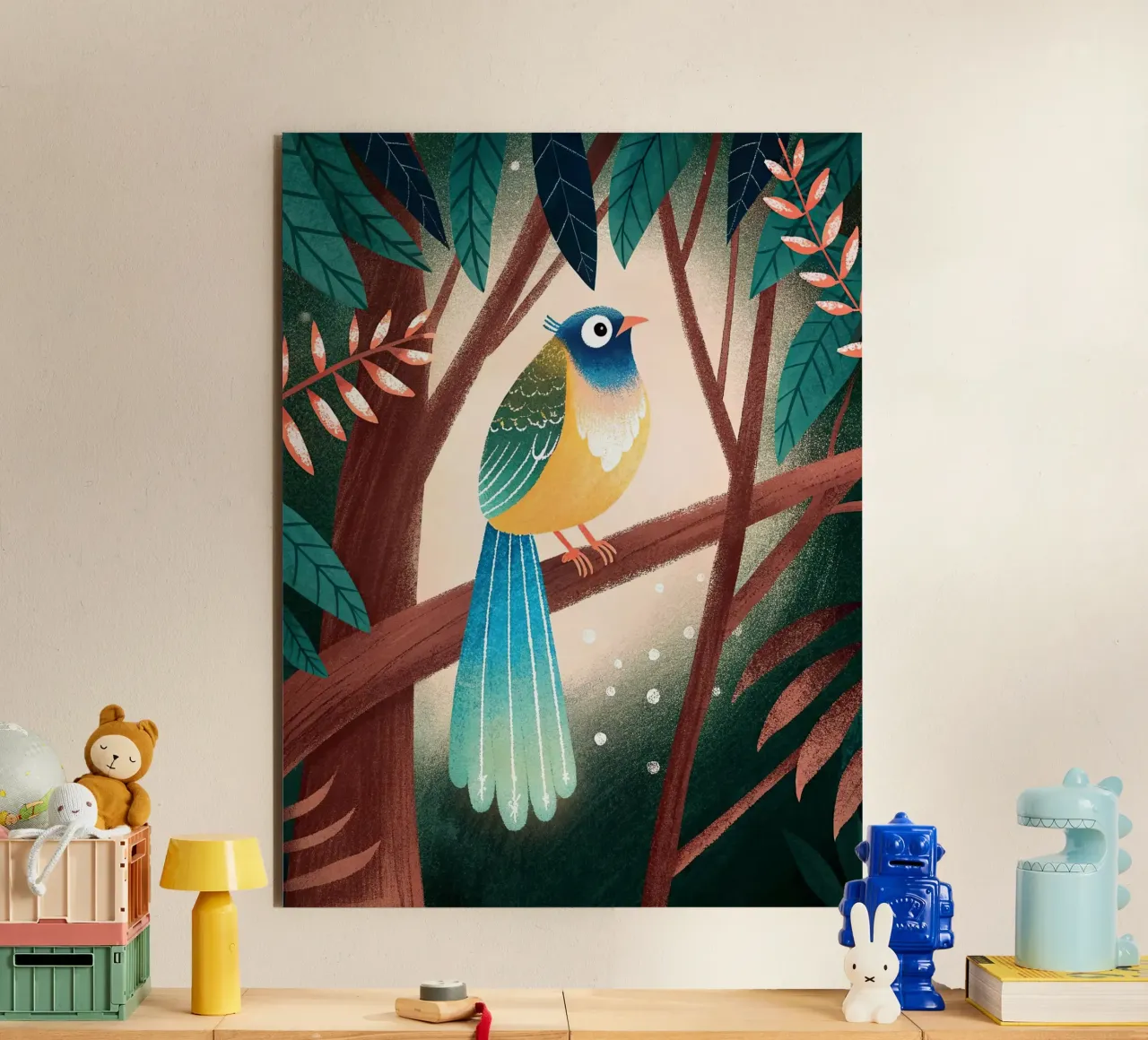L'uccello del paradiso alluminio dibond da 🐹 BABY ART PRINTS