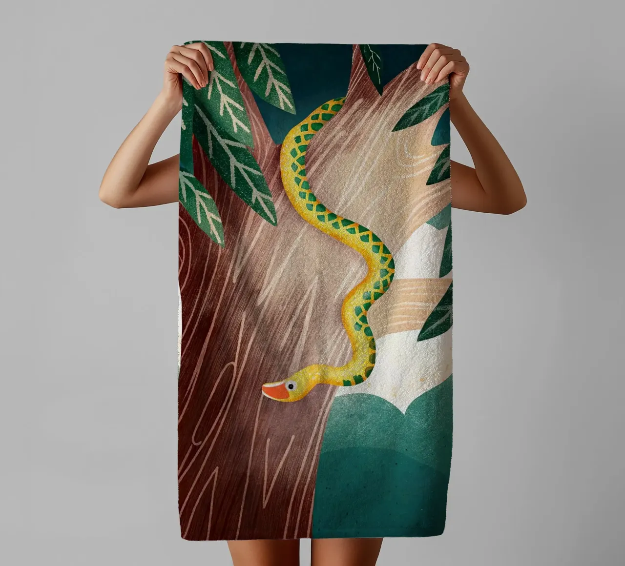 The snake towel by 🐹 BABY ART PRINTS
