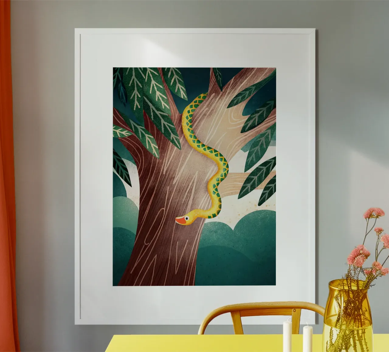 Il serpente poster con telaio in plastica da 🐹 BABY ART PRINTS