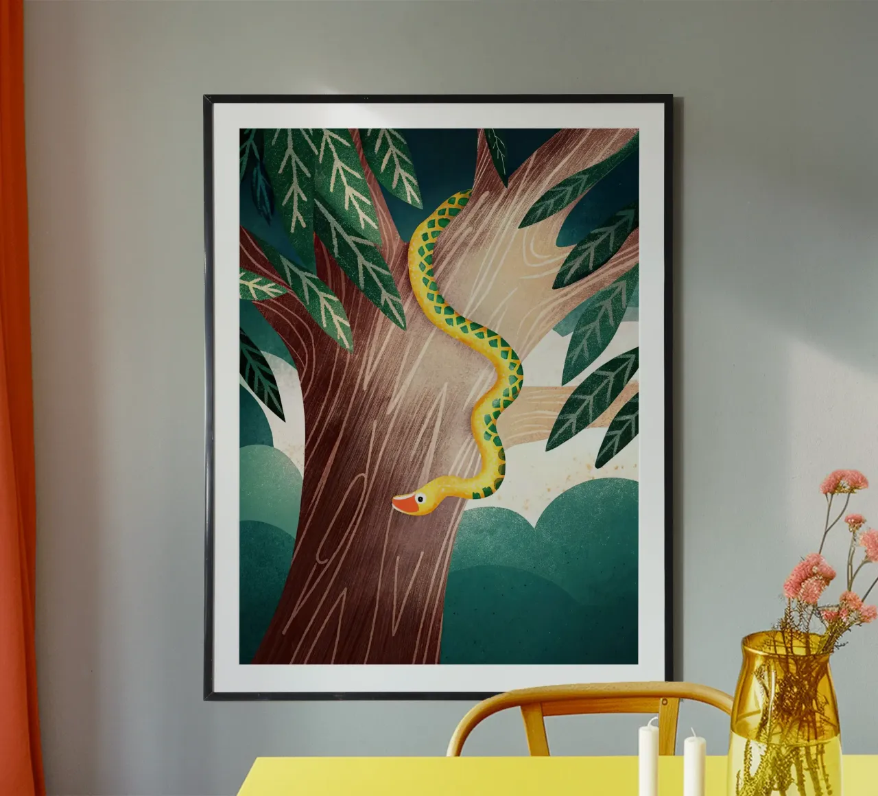 Il serpente poster con telaio in plastica da 🐹 BABY ART PRINTS